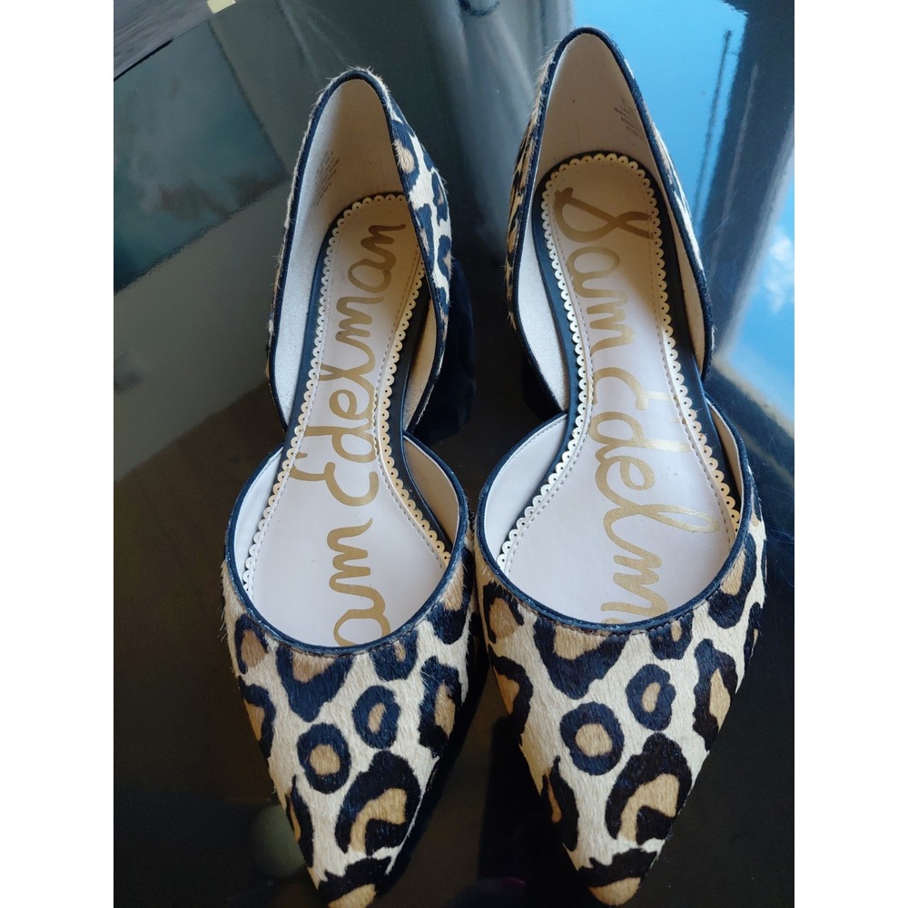 Sam Edelman Hazel leopard leather calf hair Size 8.5 Women's Sexy Dressy Work